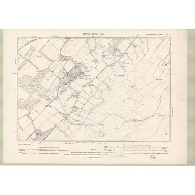 1898 Map of Peebles-shire Sheet V.SE, 1900 Print