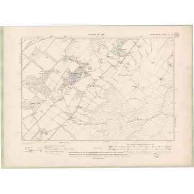 1906 Map of Peebles-shire Sheet V.SE, 1909 Print