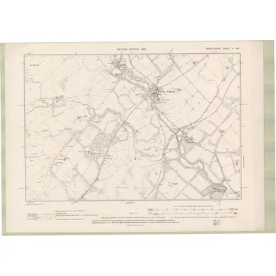 1898 Map of Peebles-shire Sheet V.SW, 1900 Print