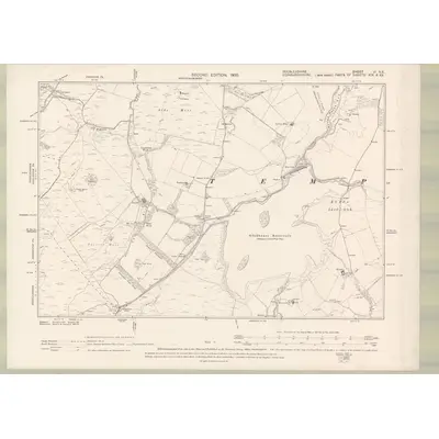 1897 Map of Peebles-shire Sheet VI.NE, 1900 Print