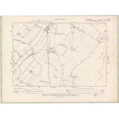 1906 Map of Peebles-shire Sheet VI.NW, 1909 Print