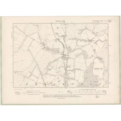 1906 Map of Peebles-shire Sheet VI.SW, 1908 Print