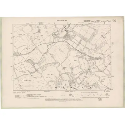 1906 Map of Peebles-shire Sheet VII.NE, 1912 Print