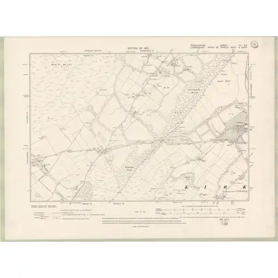 1906 Map of Peebles-shire Sheet VII.SE, 1912 Print