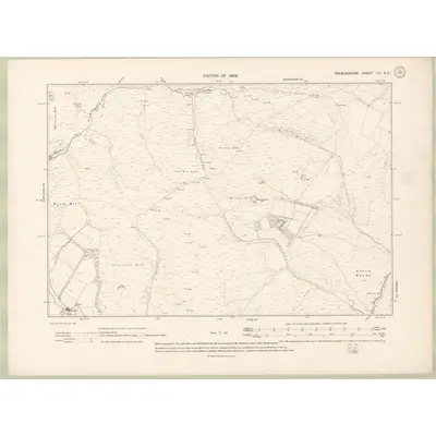 1906 Map of Peebles-shire Sheet VIII.SE, 1909 Print