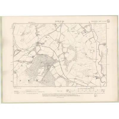 1906 Map of Peebles-shire Sheet VIII.SW, 1909 Print