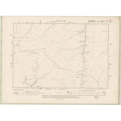 1906 Map of Peebles-shire Sheet X.NW, 1909 Print