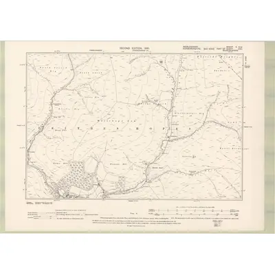 1897 Map of Peebles-shire Sheet X.SW, 1900 Print