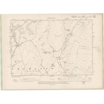 1906 Map of Peebles-shire Sheet XI.NE, 1912 Print