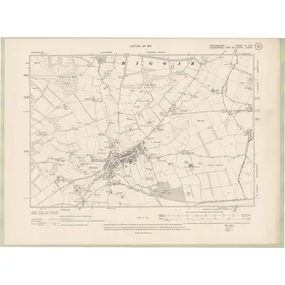 1906 Map of Peebles-shire Sheet XI.SW, 1912 Print