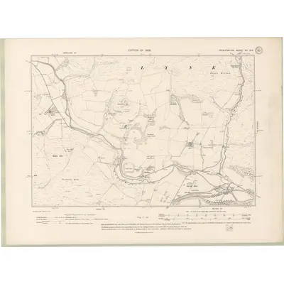 1906 Map of Peebles-shire Sheet XII.NE, 1908 Print