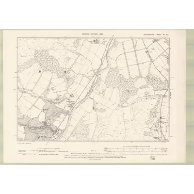 1897 Map of Peebles-shire Sheet XII.SE, 1900 Print