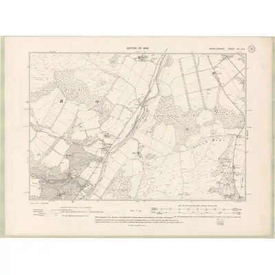 1906 Map of Peebles-shire Sheet XII.SE, 1909 Print