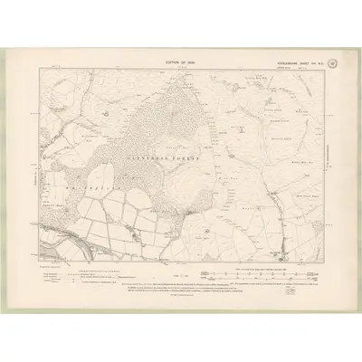 1906 Map of Peebles-shire Sheet XIII.NE, 1909 Print