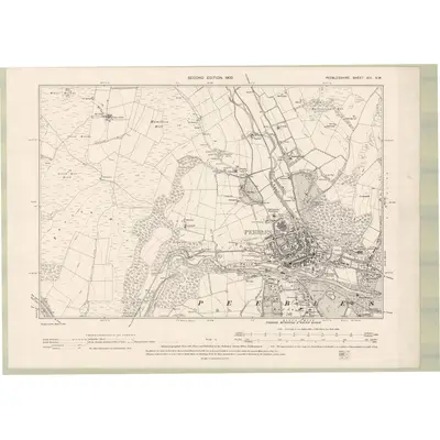 1897 Map of Peebles-shire Sheet XIII.NW, 1900 Print