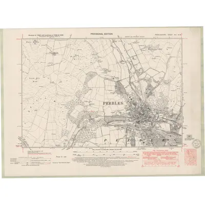 1946 Map of Peebles-shire Sheet XIII.NW, 1949 Print