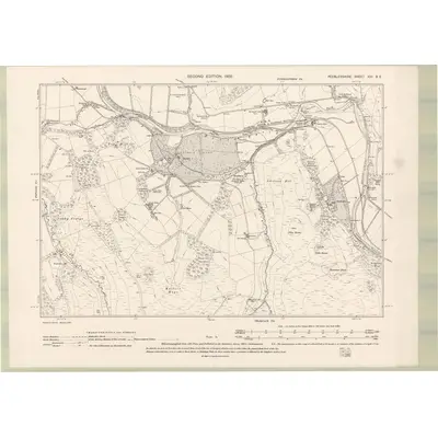 1897 Map of Peebles-shire Sheet XIII.SE, 1900 Print
