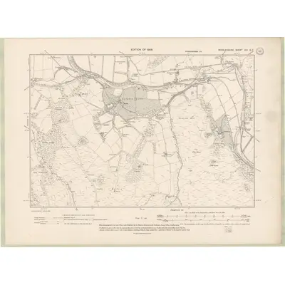 1906 Map of Peebles-shire Sheet XIII.SE, 1909 Print