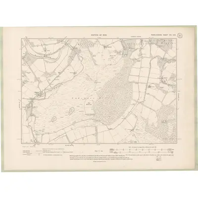 1906 Map of Peebles-shire Sheet XIII.SW, 1909 Print
