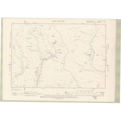 1897 Map of Peebles-shire Sheet XIV.NE, 1900 Print