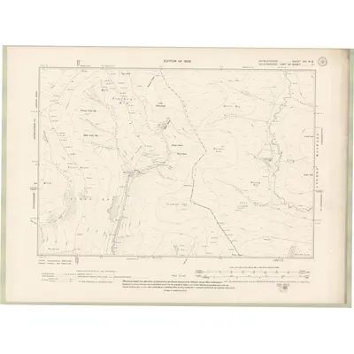 1906 Map of Peebles-shire Sheet XIV.NE, 1909 Print