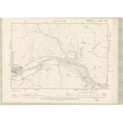 1897 Map of Peebles-shire Sheet XIV.SE, 1900 Print
