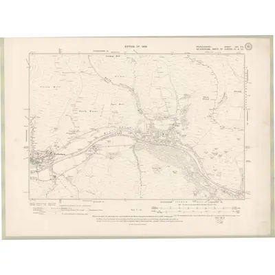 1906 Map of Peebles-shire Sheet XIV.SE, 1909 Print