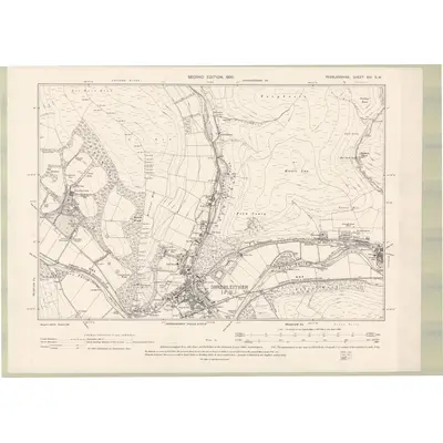 1897 Map of Peebles-shire Sheet XIV.SW, 1900 Print