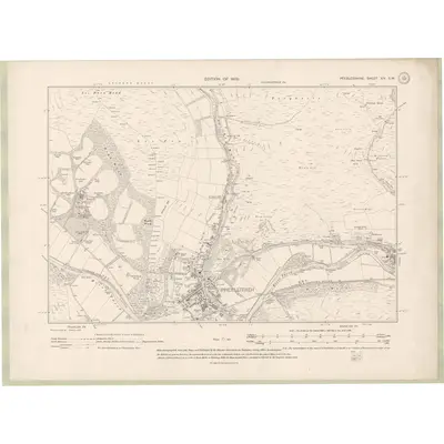 1906 Map of Peebles-shire Sheet XIV.SW, 1909 Print