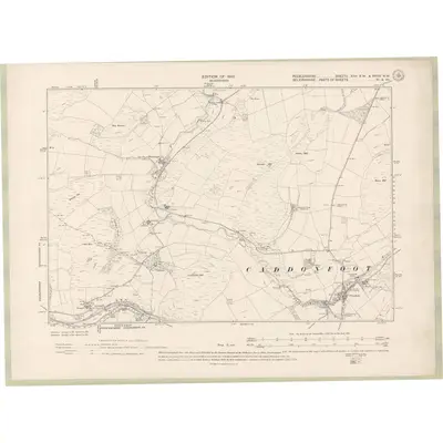 1906 Map of Peebles-shire Sheet XIVa.SW & XVIIIa.NW, 1910 Print
