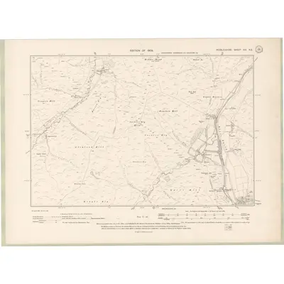 1906 Map of Peebles-shire Sheet XIX.NE, 1909 Print
