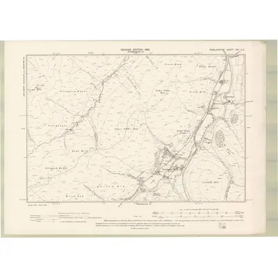 1897 Map of Peebles-shire Sheet XIX.SE, 1900 Print