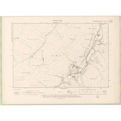 1906 Map of Peebles-shire Sheet XIX.SE, 1908 Print