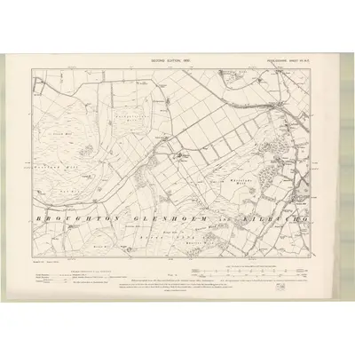 1897 Map of Peebles-shire Sheet XV.NE, 1900 Print