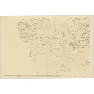 1856 Map of Peebles-shire, Sheet XV, 1859 Print