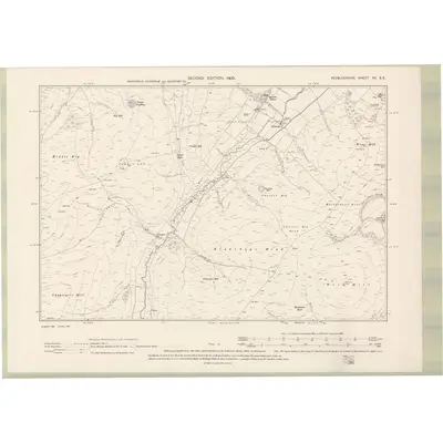 1897 Map of Peebles-shire Sheet XV.SE, 1900 Print