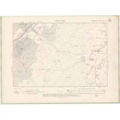 1906 Map of Peebles-shire Sheet XVI.NE, 1908 Print