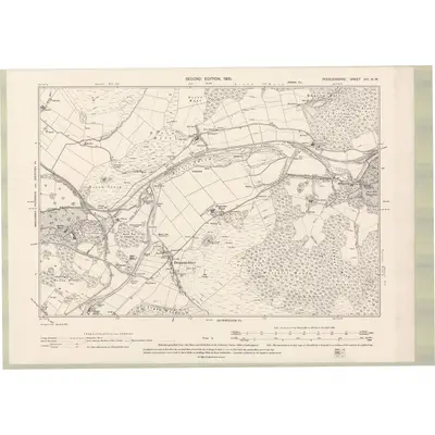 1897 Map of Peebles-shire Sheet XVI.NW, 1900 Print