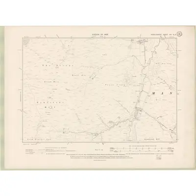 1906 Map of Peebles-shire Sheet XVI.SE, 1909 Print