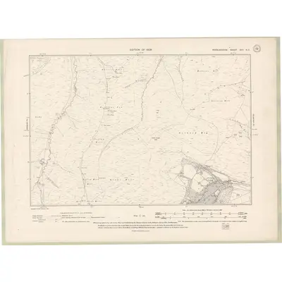 1906 Map of Peebles-shire Sheet XVII.NE, 1909 Print