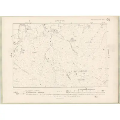 1906 Map of Peebles-shire Sheet XVII.NW, 1909 Print