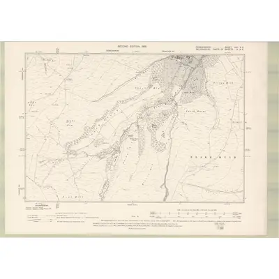 1897 Map of Peebles-shire Sheet XVII.SE, 1900 Print