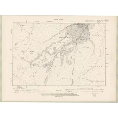 1906 Map of Peebles-shire Sheet XVII.SE, 1910 Print