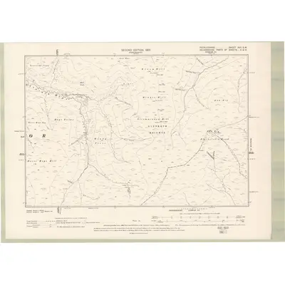 1897 Map of Peebles-shire Sheet XVII.SW, 1900 Print
