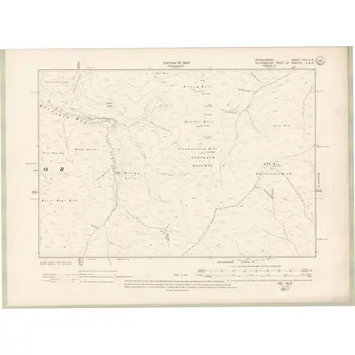 1906 Map of Peebles-shire Sheet XVII.SW, 1909 Print