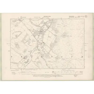 1906 Map of Peebles-shire Sheet XVIII.NW, 1909 Print