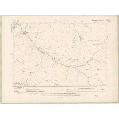 1906 Map of Peebles-shire Sheet XX.NW, 1909 Print