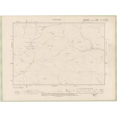 1906 Map of Peebles-shire Sheet XXI.NW, 1909 Print