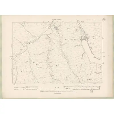 1906 Map of Peebles-shire Sheet XXIII.NE, 1909 Print