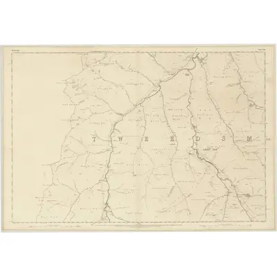 1856 Map of Peebles-shire, Sheet XXIII, 1860 Print